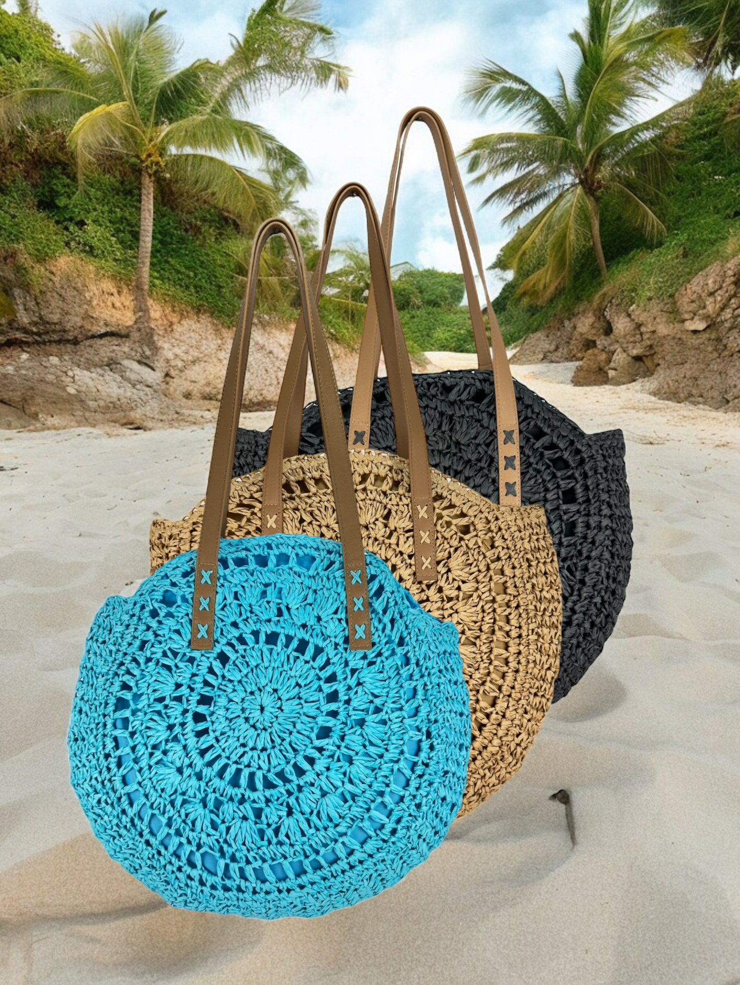 OCEAN - BORSA IN PAGLIA INTRECCIATA - CORDA