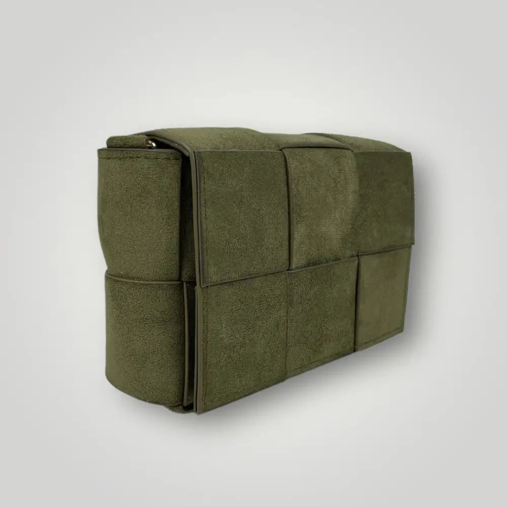 Adhara - Borsa A Spalla In Similpelle Camoscio Intrecciata Verde Borsa A Spalla