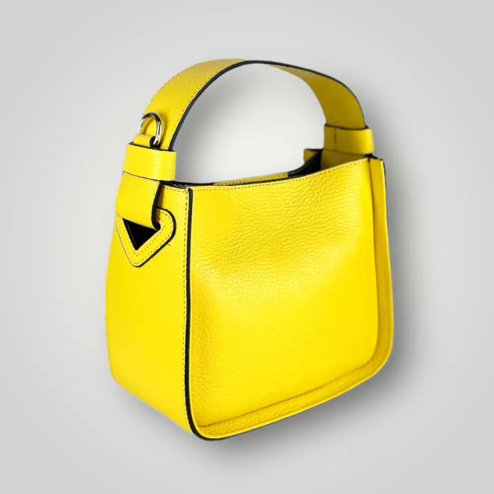 Chara - Borsa A Mano In Vera Pelle Dollaro Giallo Lemon Borsa A Mano