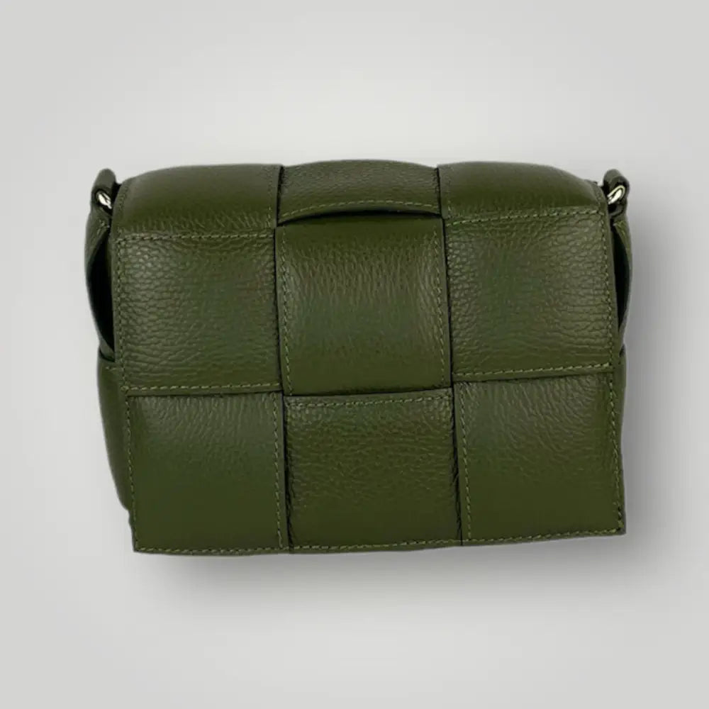 Maia - Borsa A Spalla In Vera Pelle Dollaro Verde Oliva Borsa A Spalla