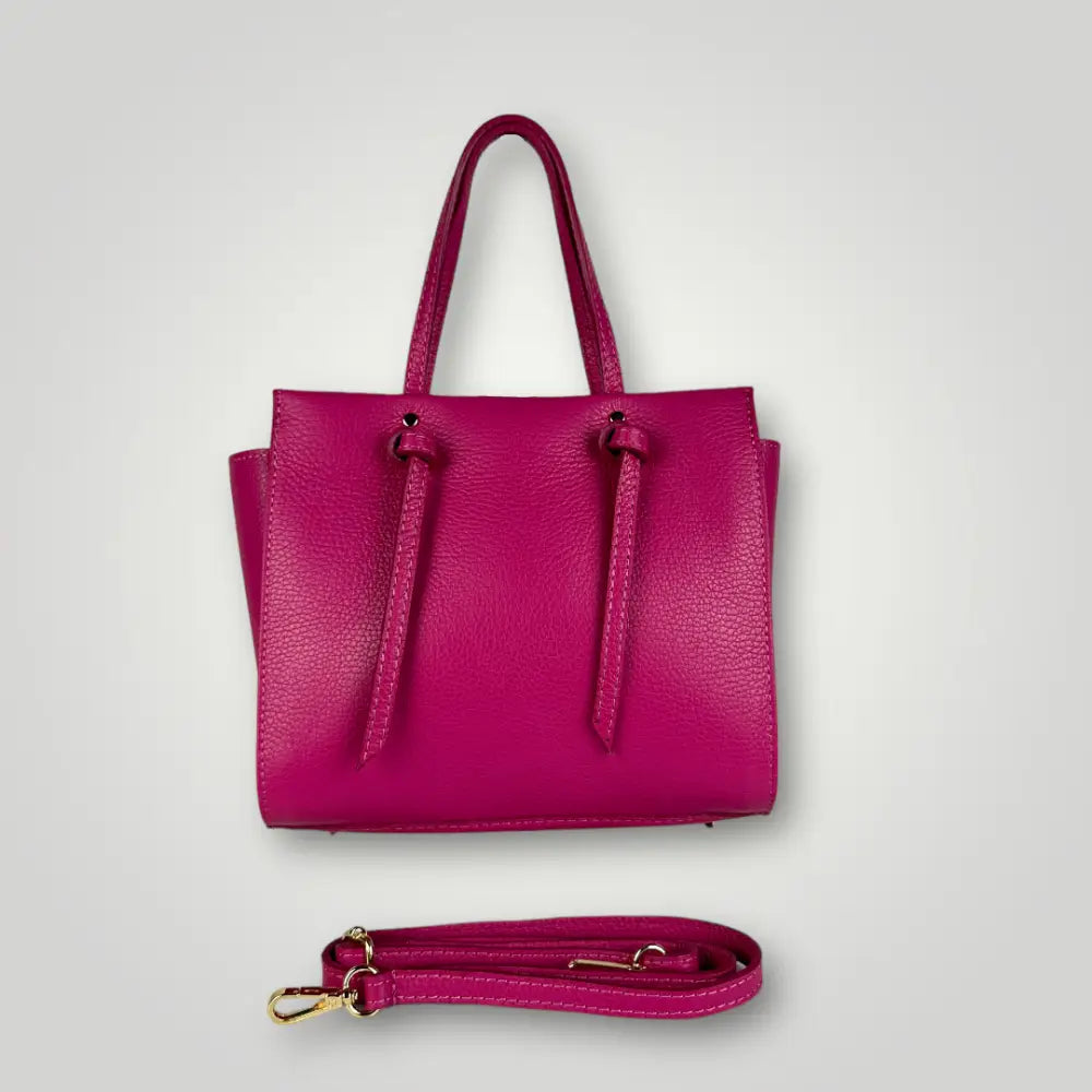 Mizar - Borsa Due Manici In Vera Pelle Magenta Borsa Due Manici