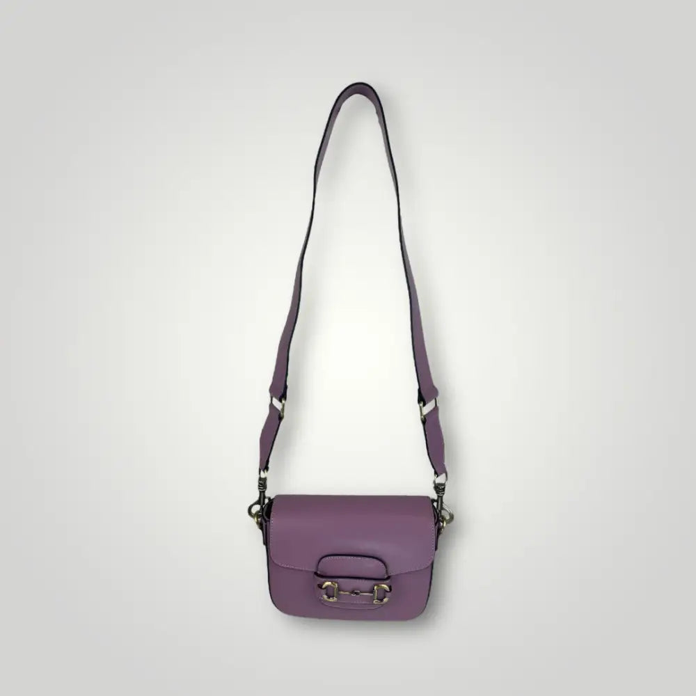 Nashira - Borsa A Spalla In Vera Pelle Spazzolata Viola Borsa A Spalla