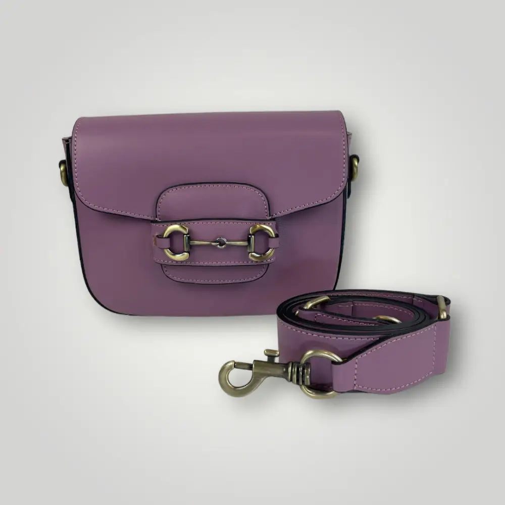 Nashira - Borsa A Spalla In Vera Pelle Spazzolata Viola Borsa A Spalla