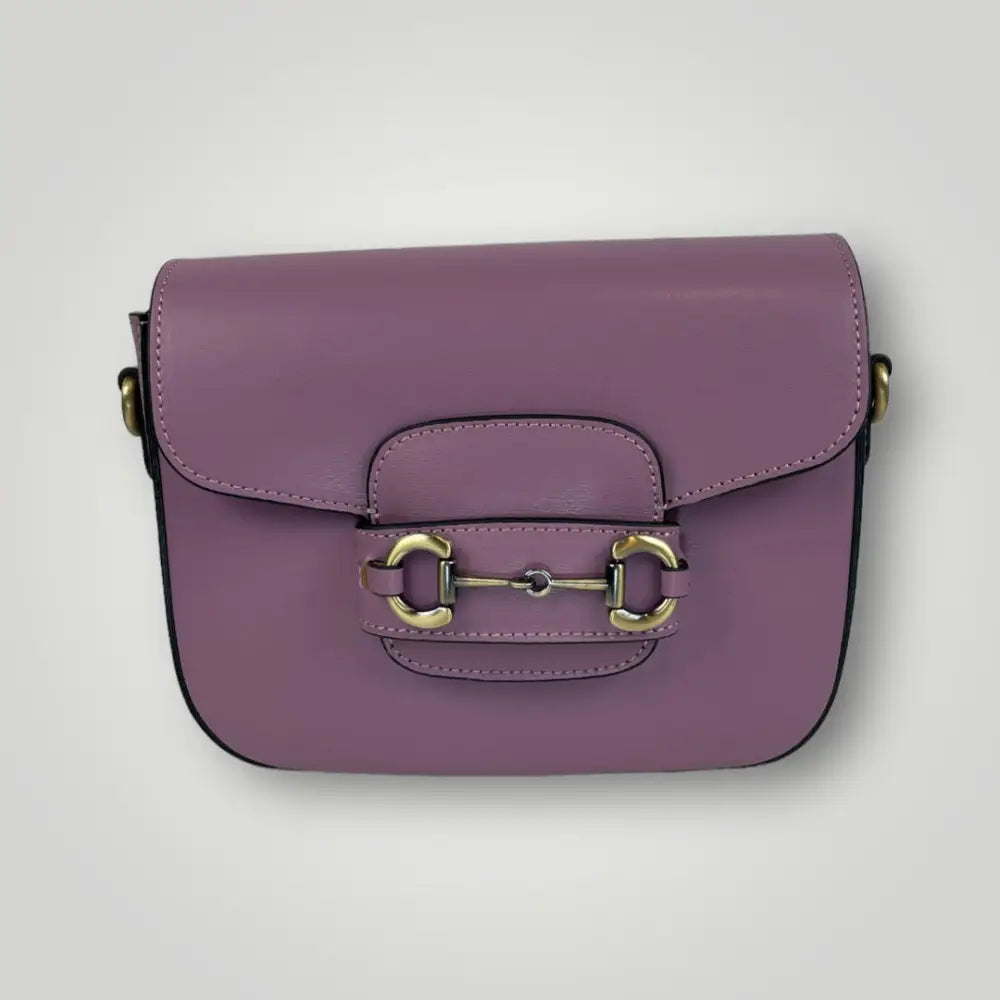 Nashira - Borsa A Spalla In Vera Pelle Spazzolata Viola Borsa A Spalla