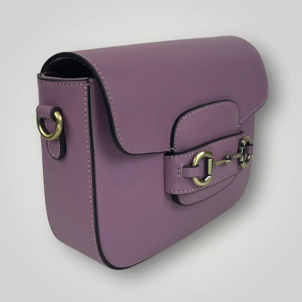 Nashira - Borsa A Spalla In Vera Pelle Spazzolata Viola Borsa A Spalla