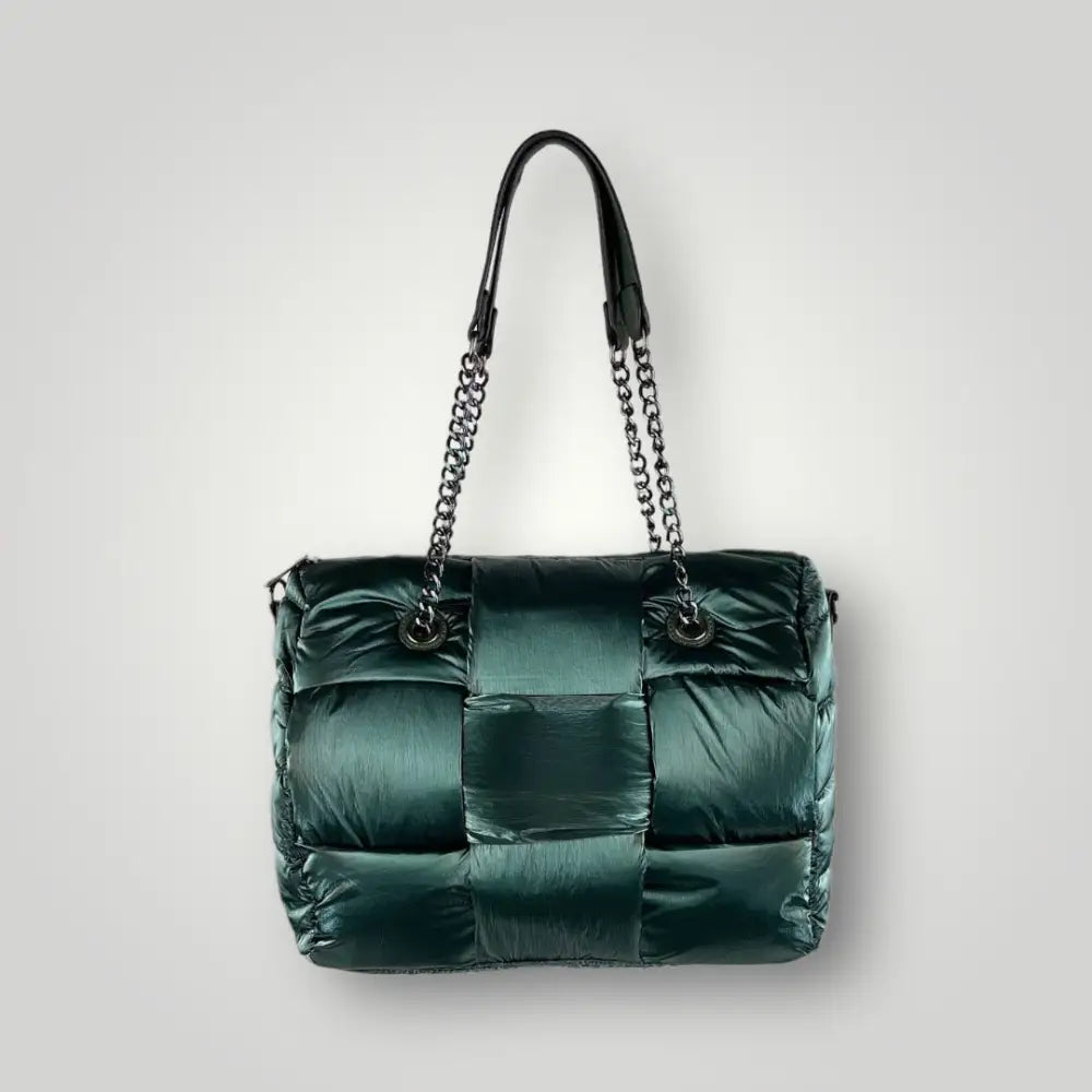 Polaris - Borsa Due Manici In Tessuto Piumino Green Borsa Due Manici