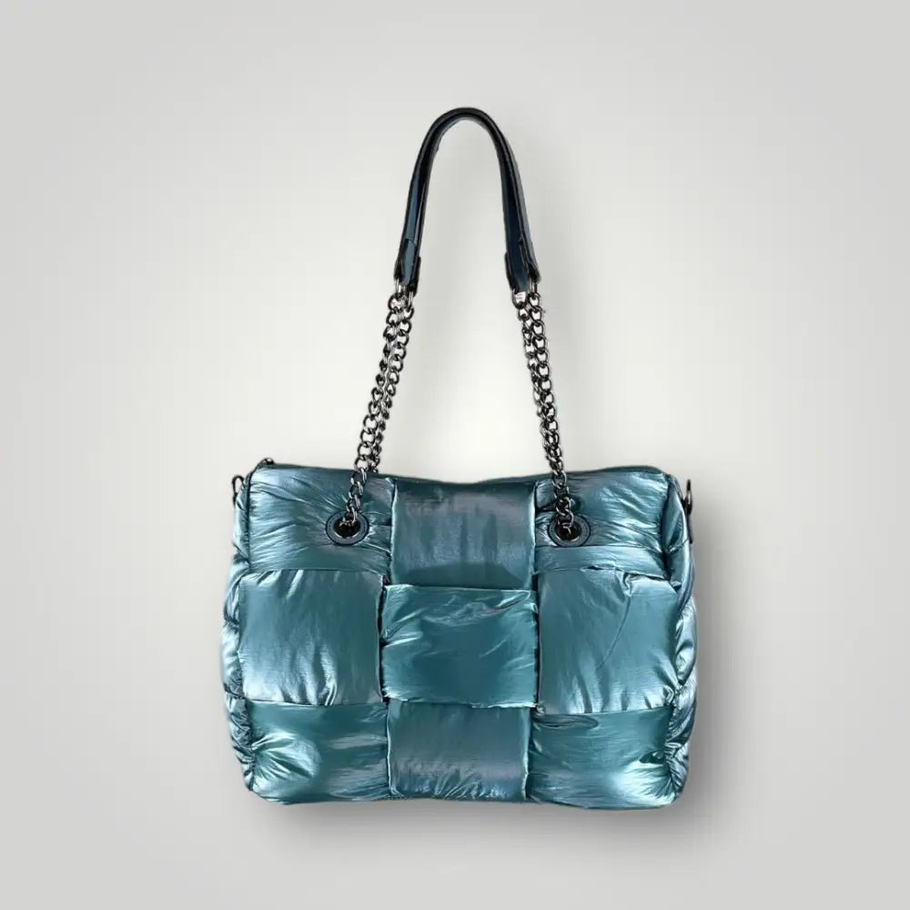 Polaris - Borsa Due Manici In Tessuto Piumino Light Blue Borsa Due Manici