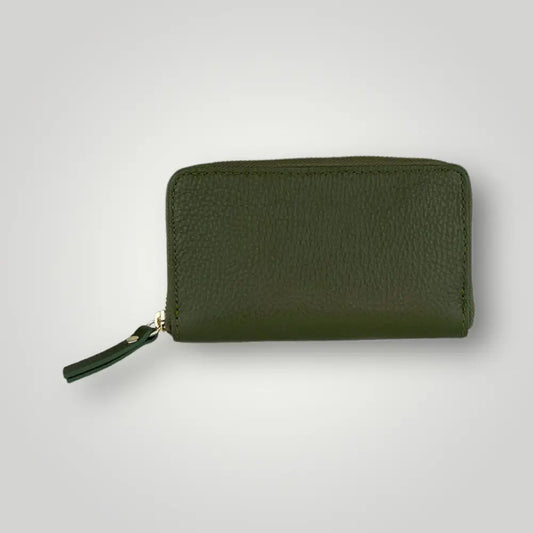 Portafoglio Halley Medium In Pelle Dollaro - Verde Militare Portafoglio