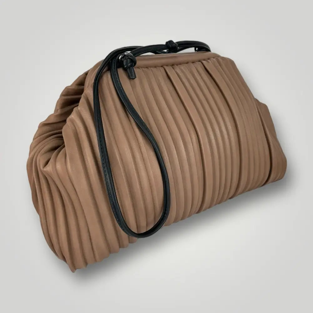 Talitha - Borsa Clutch A Tracolla Plissettata Camel Borsa A Tracolla