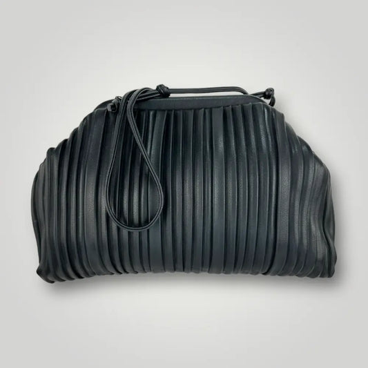 Talitha - Borsa Clutch A Tracolla Plissettata Nera Borsa A Tracolla