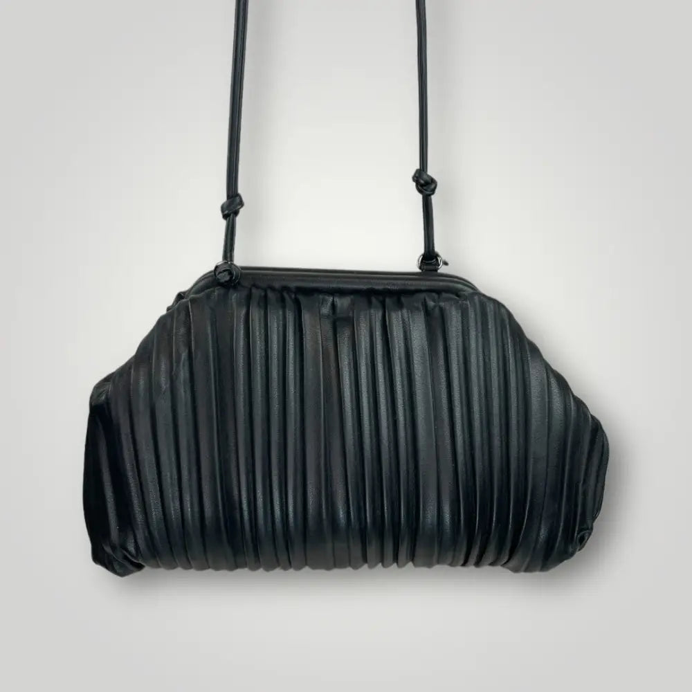 Talitha - Borsa Clutch A Tracolla Plissettata Nera Borsa A Tracolla