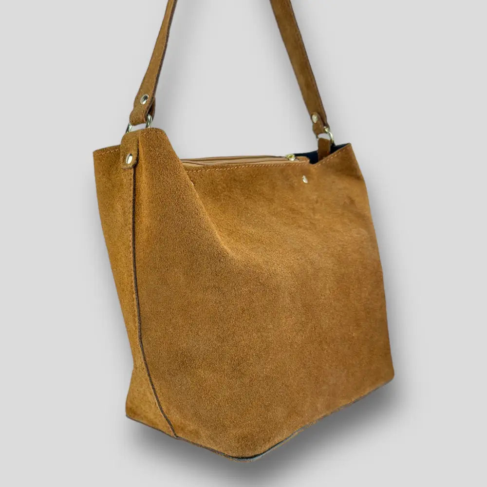 Virgo - Borsa A Spalla In Vera Pelle Camel Borsa A Spalla