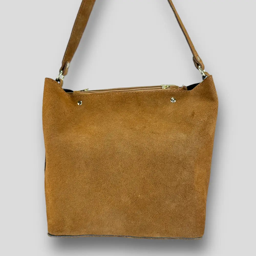 Virgo - Borsa A Spalla In Vera Pelle Camel Borsa A Spalla