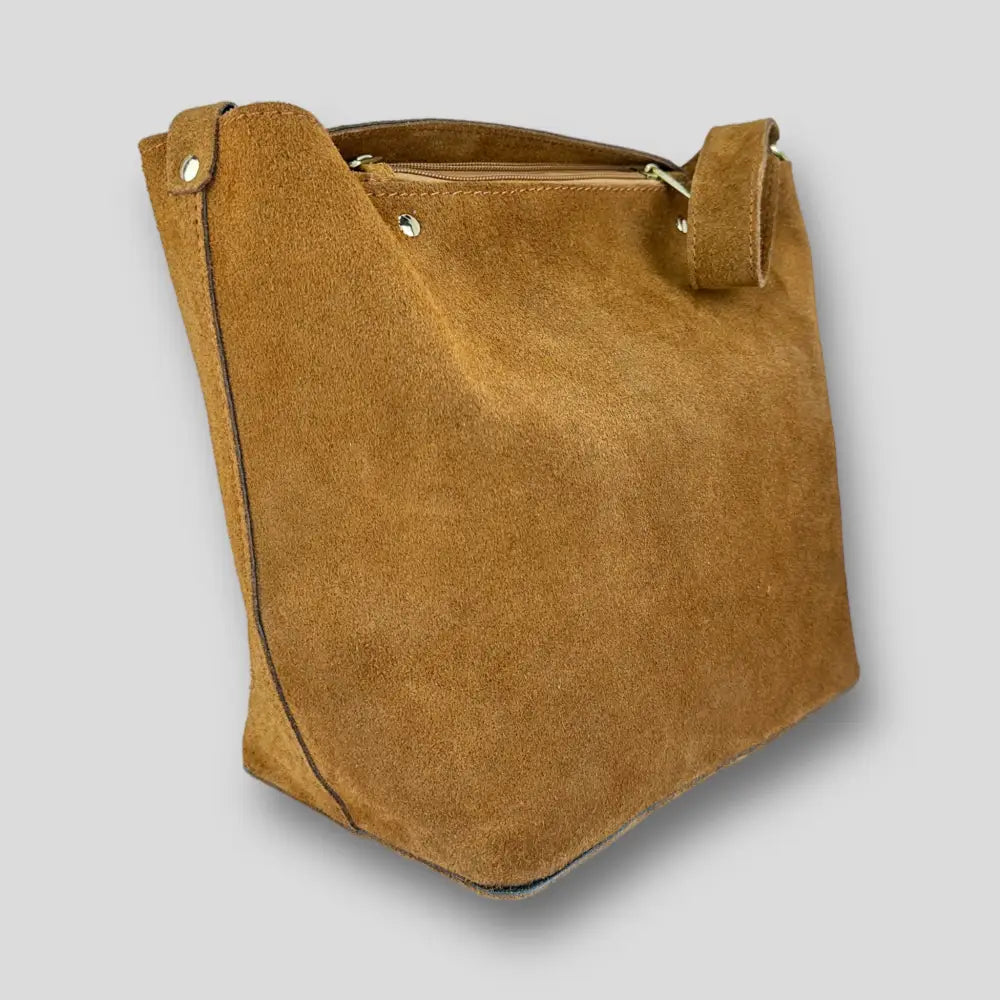 Virgo - Borsa A Spalla In Vera Pelle Camel Borsa A Spalla