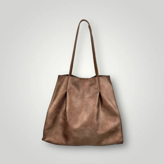 Zaniah - Borsa Due Manici In Ecopelle Martellata Bronze Borsa Due Manici