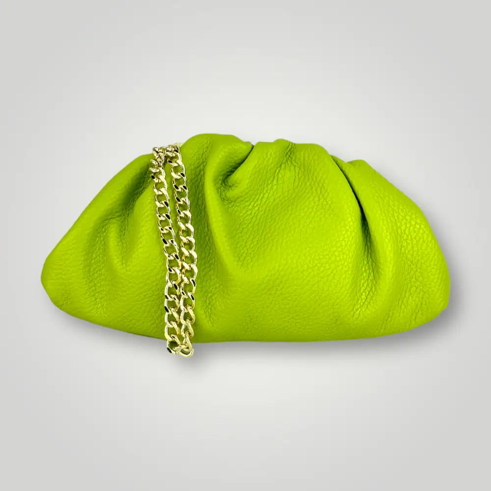 Zosma - Borsa Clutch A Mano In Vera Pelle Verde Lime Borsa A Mano